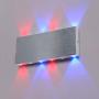 LIGHTESS Modern Wall Sconce with Remote, Dimmable Wall Lamps Color Changing, 24W RGB Indoor Wall Lighting, Silver Brushed Hardwired Wall Lamp for Bedroom Hallway Home Theater