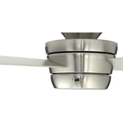 Harbor Breeze Mazon 44-in Brushed Nickel Flush Mount Indoor Ceiling Fan with Light Kit and Remote (3-Blade)