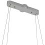 Minimalist LED Chandelier Modern Oval Pendant Light Metal Hanging Ceiling Light Fixture Adjustable Chain Hanging Lamp for Dining Living Rooms Kitchen Silver