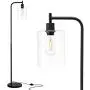 Addlon LED Floor Lamp, with Hanging Glass Lamp Shade and LED Bulb for Bedroom and Living Room, Modern Standing Industrial Lamp Tall Pole Lamp for Office, Classical Black Addlon LED Floor Lamp, with Hanging Glass Lamp Shade and LED Bulb for Bedroom and Living Room, Modern Standing Industrial Lamp Tall Pole Lamp for Office, Classical Black