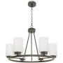 TODOLUZ 24.8'' Large Farmhouse Wagon Wheel Chandelier Oil Rubbed Bronze, 6 Lights Industrial Island Pendant Lighting for Dining Room Bedroom Foyer