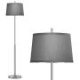 Oneach Modern Floor Lamp for Living Room 62’H Contemporary Standing Light for Bedrooms Office Minimalist Metal Silver Floor Lamp for Home Brushed Steel