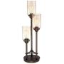 Libby Modern Industrial Console Table Lamp Bronze 3-Light Amber Seedy Glass Shade for Living Room Bedroom Office - Franklin Iron Works