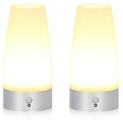 Portable PIR Motion Sensor Retro LED Night Light, Wireless Battery Operated Moving Table Lamp for Kids Room, Nursery, Child House, Living, Bedroom, Hallway, Stair, Kitchen (Silver Round)