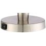 Geoff Modern Table Lamps Set of 2 with Hotel Style USB Charging Port Brushed Steel White Drum Shade for Living Room Family Bedroom - 360 Lighting