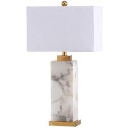 JONATHAN Y JYL6201A Elizabeth 27.5'' Alabaster LED Lamp Coastal,Contemporary,Transitional for Bedroom, Living Room, Office, College Dorm, Coffee Table, Bookcase, White/Gold Leaf