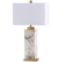 JONATHAN Y JYL6201A Elizabeth 27.5'' Alabaster LED Lamp Coastal,Contemporary,Transitional for Bedroom, Living Room, Office, College Dorm, Coffee Table, Bookcase, White/Gold Leaf