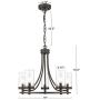 Rosient 5-Light Indoor Chandelier, Farmhouse Contemporary Foyer Pendant Light, Dinning Room Chandelier Lighting Fixture in Oil Rubbed Bronze Finish