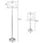 Tangkula Lamp Set 3-Piece Modern Home Living Room Bedroom Chrome Finish Lamps, Floor Lamp and Table Lamps Set with Soft Pleated White Fabric Shades (Chrome)