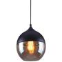 NAANN Glass Globe Pendant Light Fixtures, Black Modern Pendant Lamp, Industrial Vintage Amber Ball Shade Indoor Hanging Lighting for Farmhouse Kitchen Island Living Room E26 Base