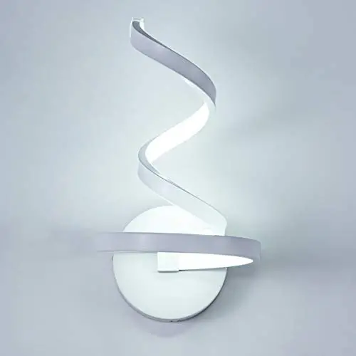 CHYING LED Wall Sconce Lighting Spiral Wall Sconces White Contemporary 15W Daylight White 6500K Indoor Decor Bedside Lamps Simple Stylish Fixture for Stairs Living Room Aisle Hallway