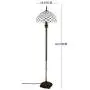 Tiffany Floor Lamp W16H64 Inch Tall Amber Stained Glass Crystal Pear Bead Lampshade S005 WERFACTORY LAMPS Lover Gifts Antique Style Standing Read Lighting Base Living Room Bedroom Bedside Coffee Table