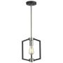 Zeyu Kitchen Pendant Light, 1-Light Industrial Hanging Light Fixture for Dining Room, Black and Satin Nickel Finish, ZJF14 M1L SN+BK
