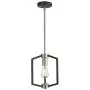 Zeyu Kitchen Pendant Light, 1-Light Industrial Hanging Light Fixture for Dining Room, Black and Satin Nickel Finish, ZJF14 M1L SN+BK