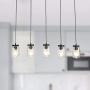 LUVISI 5 Lights Mason Jar Pendant Light,Industrial Farmhouse Kitchen Island Chandelier Hanging Lamp for Kitchen Island Dining Room Living Room Cafe Pub