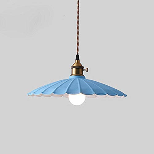 LAKIQ Colorful Indoor Single Pendant Light Lovely Scalloped Shade Mini Hanging Ceiling Lighting Metal Lights Pool Table Hanging Light for Kitchen Island Dining Room Bar Restaurant (Blue, 10) LAKIQ Colorful Indoor Single Pendant Light Lovely Scalloped Shade Mini Hanging Ceiling Lighting Metal Lights Pool Table Hanging Light for Kitchen Island Dining Room Bar Restaurant (Blue, 10)