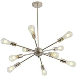 Sputnik Chandeliers Modern Vintage Pendant Lighting Industrial Ceiling Hanging Light 10 Lights, Nickel