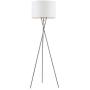 Ambiore Lisboa Tripod Floor Lamp - 62 inch Morden for Living Room Office - Metal Chrome Tripod with White TC Fabric Shade