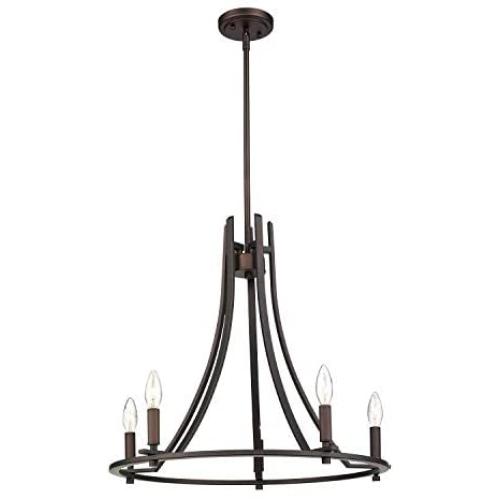 Emliviar Modern Farmhouse Dining Room Chandelier, 5-Light Kitchen Pendant Light in Oil Rubbed Bronze Finish, 010-5 ORB