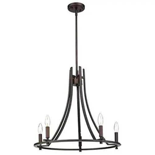 Emliviar Modern Farmhouse Dining Room Chandelier, 5-Light Kitchen Pendant Light in Oil Rubbed Bronze Finish, 010-5 ORB