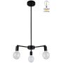XiNBEi Lighting Chandeliers, 3 Light Black Pendant Light Ceiling Chandelier Light with LED Bulbs for Kitchen & Dining Room XB-C1211-3-MBK