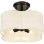Eyassi Semi Flush Mount Ceiling Lights, Linen 4-Light Farmhouse Close to Ceiling Lighting Fixtures Industrial Black Ceiling Lamp for Kitchen Island Living Room Bedroom Hallway Laundry Entryway