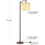 Brightech Montage - Bedroom & Living Room Floor Lamp - Reading Standing Light with Arc Hanging Shade - Indoor, Tall Pole Lamp for Office - Suits Mid Century Modern & Farmhouse - with LED Bulb - Bronze