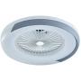 TFCFL Modern Ceiling Fan with Light, 23.5'' Semi Flush Mount Ceiling Fan with Remote Control 3 Speeds Hidden Blades Low Profile for Bedroom Dining Room (White & Gray)