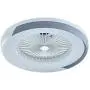 TFCFL Modern Ceiling Fan with Light, 23.5'' Semi Flush Mount Ceiling Fan with Remote Control 3 Speeds Hidden Blades Low Profile for Bedroom Dining Room (White & Gray)