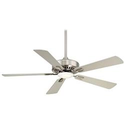 Minka-Aire F556L-BN Contractor Plus 52 Inch Ceiling Fan with Integrated 16W LED Light in Brushed Nickel Finish