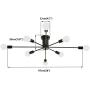 Garwarm 8-Light Sputnik Chandelier Black Industrial Semi Flush Mount Ceiling Light Fixture Mid Century Modern Pendant Light for Kitchen Farmhouse Living Room