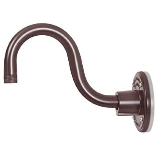 17in. Architectural Bronze Outdoor Gooseneck Barn Light Fixture with 10in. Long Extension Arm - Wall Sconce Farmhouse, Vintage, Antique Style - UL Listed - 9W 900lm A19 LED Bulb (5000K Cool White)