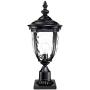 Bellagio Post Light Pier Mount Textured Black 24 1/2'' Hammered Glass for Deck Porch Patio - John Timberland