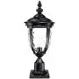 Bellagio Post Light Pier Mount Textured Black 24 1/2'' Hammered Glass for Deck Porch Patio - John Timberland