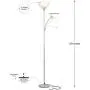 Brightech Sky Dome Plus - Super Bright LED Torchiere & Reading Floor Lamp - Dimmable Modern Standing Pole Lamp for Office, Living Room – Tall Mother-Daughter Lights for Bedroom Night Lighting – Silver