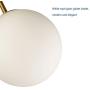 Classic Mid Century Modern Globe Semi Flush Mount Ceiling Light Sputnik Chandeliers,White Frosted Glass Gold Finished for Living Room Dining Room Bedroom 3- Light