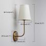 Pathson Rustic Wall Sconce with Fabric Shade, Modern Vintage Wall Mounted Lamp 1-Light Fixture Suitable for Bedroom Living Room, Antique Brass Finish 2-Pack (Antique)