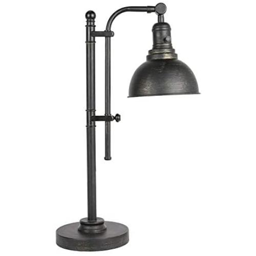 CO-Z Rustic Desk Lamp Black Adjustable, Industrial Style Metal Task Lamp (25-29), Vintage Work Lamp, Farmhouse Reading Lamp in Aged Bronze Finish, ETL Certificate.