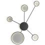 LITFAD Sputnik LED Flush Mount Ceiling Light Fixture with Ring Shade Post Modern Silicon Gel Ceiling Lamp Wall Light Fixtures in Black for Dinning Room Bedroom Living Room - Warm Light