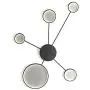 LITFAD Sputnik LED Flush Mount Ceiling Light Fixture with Ring Shade Post Modern Silicon Gel Ceiling Lamp Wall Light Fixtures in Black for Dinning Room Bedroom Living Room - Warm Light
