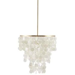 Urban Habitat MPS150-0093 Isla Modern Classic Chandeliers-Metal, White Shell Shade Pendant Ligthing Lamp Ceiling Dining Room Lighting Fixtures Hanging