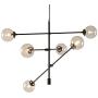 Ink+Ivy II150-0010, Cyrus Six-Light Modern Chandeliers - Height Adjustable, Plated Finish, Glass Sphere Shades Pendant Sputnik Ligthing Lamp, Dining Room Lighting Fixtures, LED Compatible, Bronze