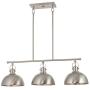 Kira Home Belle 34'' 3-Light Modern Industrial Kitchen Island Light, Dome Shades + Swivel Joints, Brushed Nickel Finish