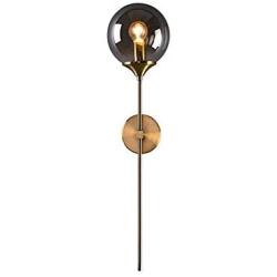 BOKT Glass Globe Wall Lamp Mid Century Wall Sconce Wall Light Fixture Bedroom Lighting Nordic Living Room Background Wall Lamp Mirror Headlights (Smoke Grey)