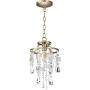 Maxim 14422CZGS Cebu Crystal and Shell Candle Mini Pendant Ceiling Light for Bedroom and Small Dining Room, 1-Light 60 Watt, 16''H x 9''W, Capiz/Gold Silver