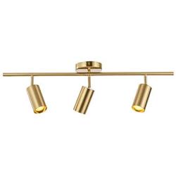 Modo Lighting Adjustable Track Lighting Fixture Brulshed Brass Flush Mount Ceiling Light Fixture afor Kitchen Dining Room Spotlight (29.5''/ 75cm)