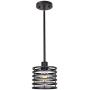 VINLUZ One Light Indoor Modern Pendant Lighting Black Finish Chandeliers Rustic Farmhouse Ceiling Light Fixtures Hanging for Kitchen Island Dining Room