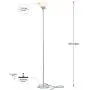 Brightech Sky Dome - Very Bright LED Torchiere Floor Lamp for Living Rooms & Offices– Dimmable Modern Standing Lamp – Tall Pole Light for Bedrooms – LED Bulb Included - Platinum Silver