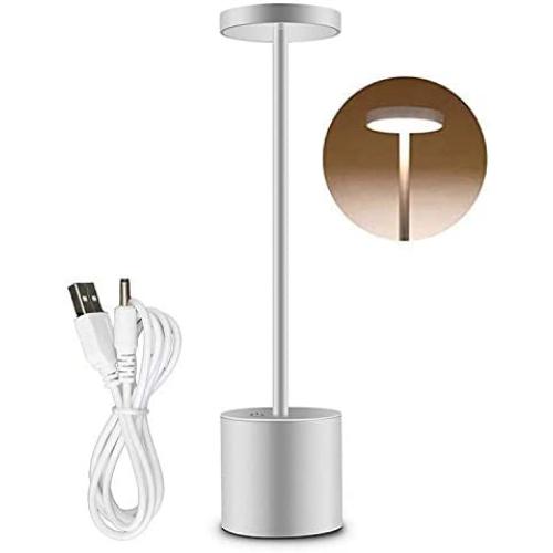 Wireless Desk Lamps,Cordless Table Lamp USB Rechargeable Battery Operated Energy Saving LED Bedside Lights for Living Room/Dining Restaurant/ Bedroom,Silver