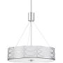 Kira Home Sienna 18'' Modern 3-Light Drum Chandelier + Tempered Glass Diffuser, Adjustable Height, Chrome Finish